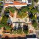 Imagem aérea das obra de revitalização da Praça Dom Pedro II, Praça das Rosas, em Jundiaí