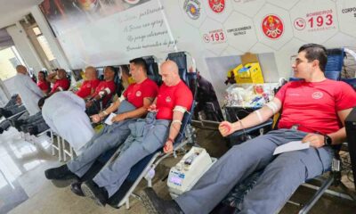Doação de sangue incentivada pela campanha "Bombeiro Sangue Bom"