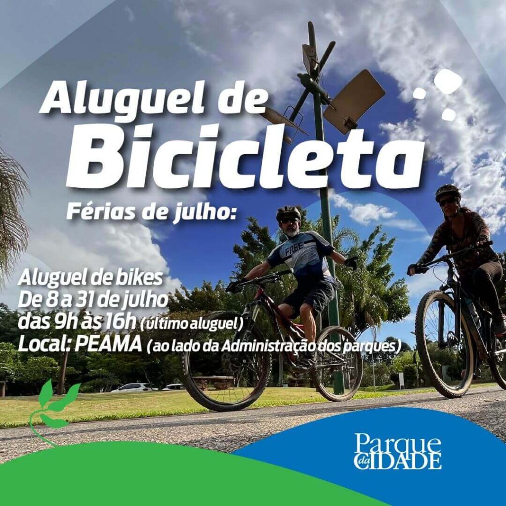 Post sobre aluguel de bicicletas no Parque da Cidade de Jundiaí