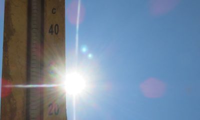 Termômetro marcando onda de calor acima de 40ºC