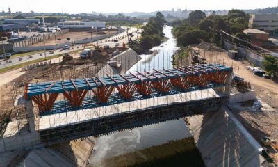 Obras de ampliação da Frederico Ozanan, ponte estaiada, em Jundiaí