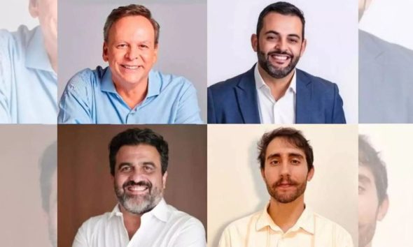 Montagem fotográfica dos candidatos à Prefeitura de Jundiaí que participarão do debate da TVTEM.