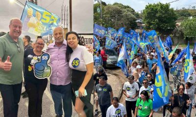 Dr. Luiz com moradores de Campo Limpo Paulista em caminhada de campanha eleitoral.