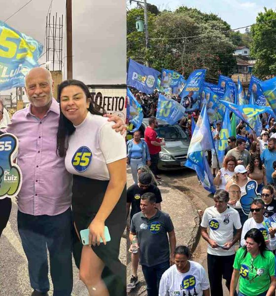 Dr. Luiz com moradores de Campo Limpo Paulista em caminhada de campanha eleitoral.