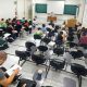 Turma do mestrado da faculdade de medicina de jundiaí em sala de aula.