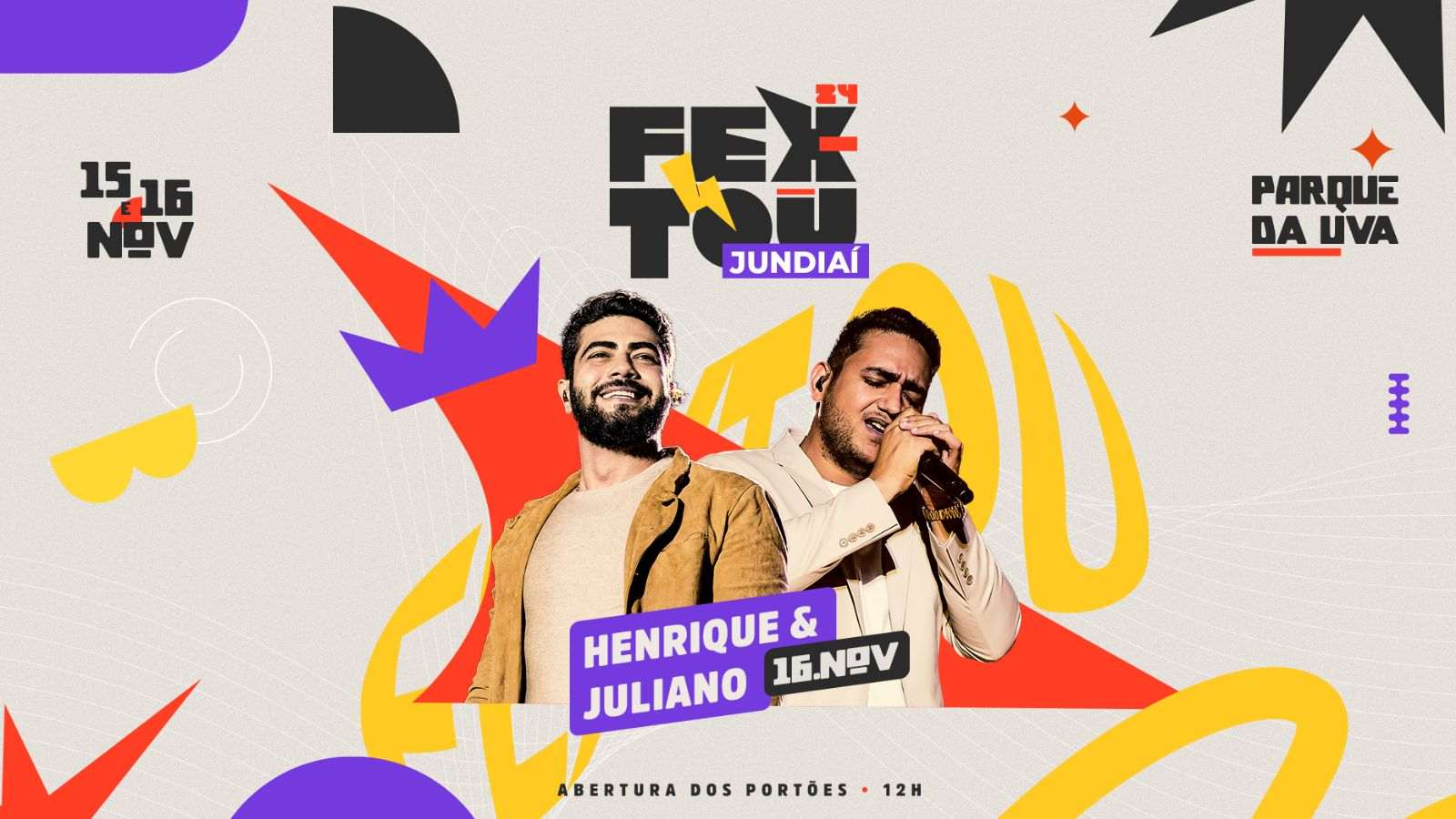 Banner digital de divulgação do show de Henrique e Juliano.