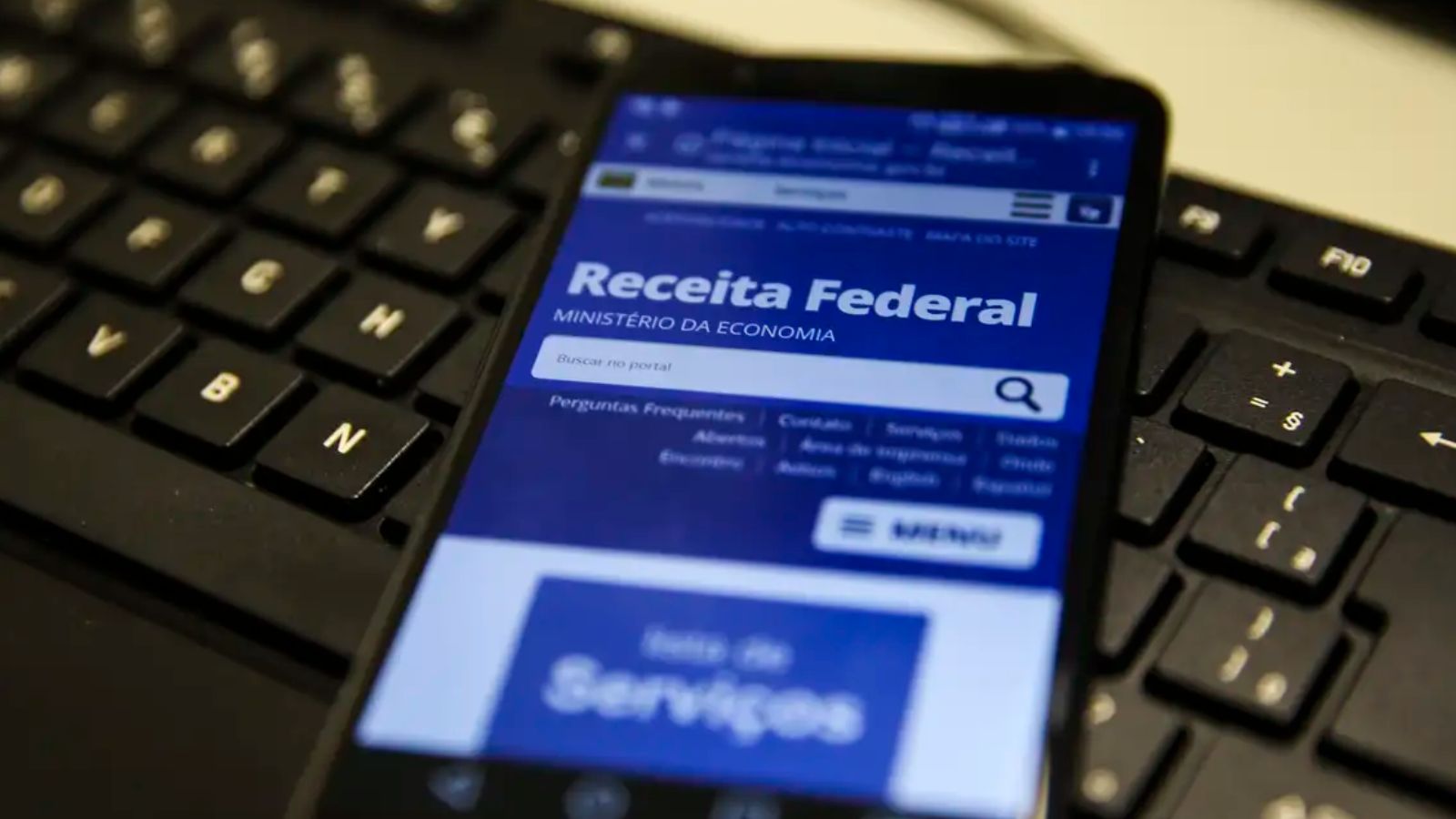 Tela de aplicativo da Receita Federal para restituição do Imposto de Renda.