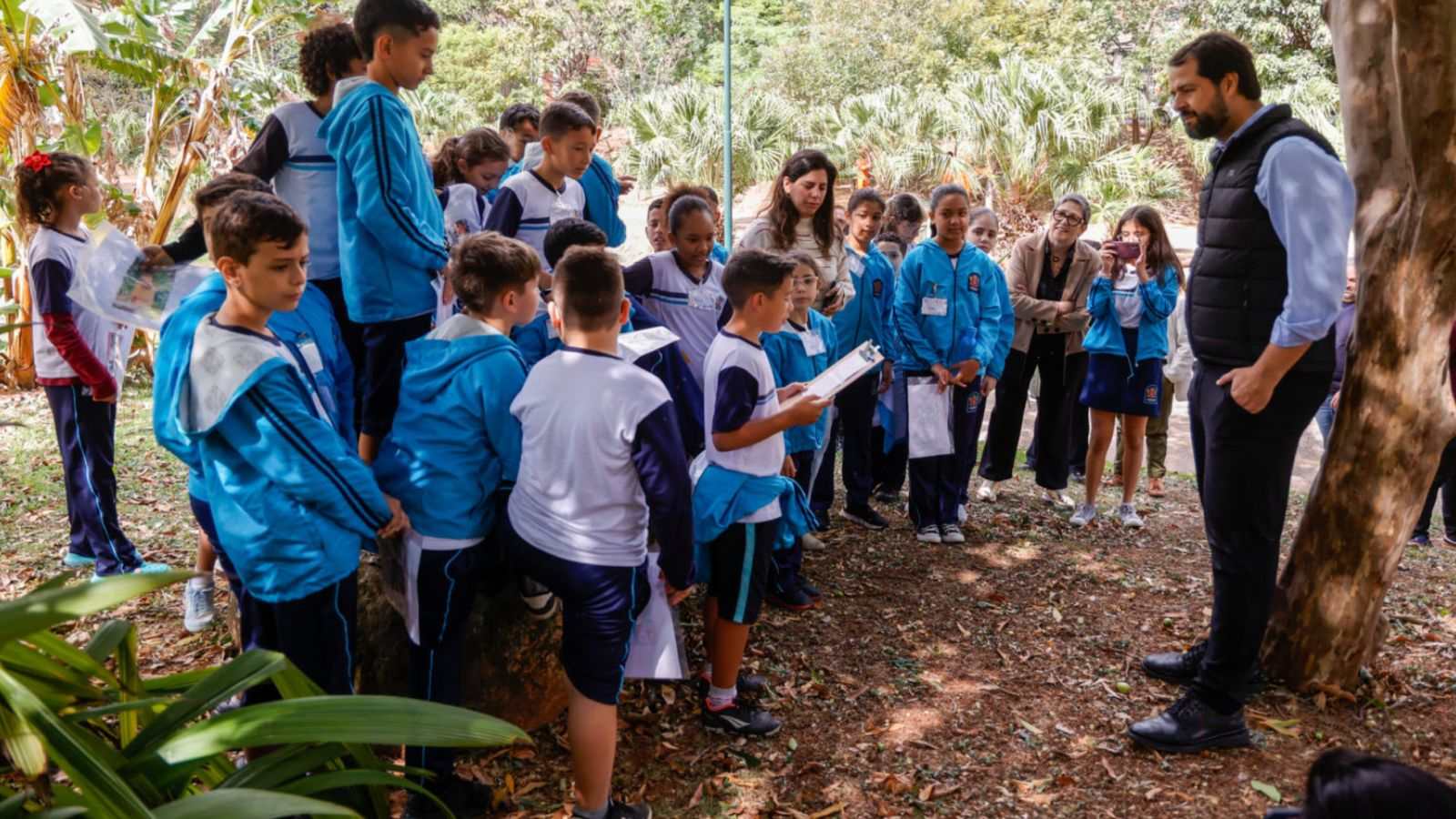 Alunos de Jundiaí com Prefeito