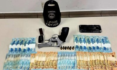 Apreensão de dinheiro e arma pela Guarda de Jundiaí