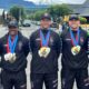 Bombeiros de Várzea Paulista e Brotas com suas medalhas.